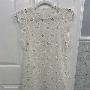 Zara fit and flare white dress size M